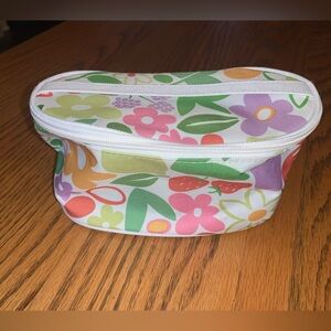Floral Cosmetic Bag with Zipper